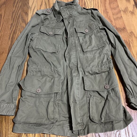 J. Crew Boyfriend Fatigue Jacket Small Womens Green Military Field Rugged - Picture 1 of 8